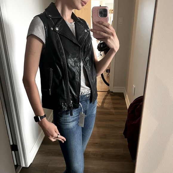 Mackage genuine lamb leather biker vest - Picture 4 of 7